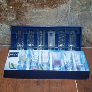 Mikasa Etched Shot Glasses Set of 6 NIB